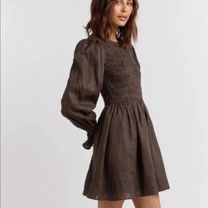 Dissh Brown Linen Dress